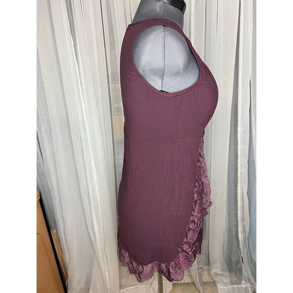 Soft Surroundings tank top lace sides hem purple - Picture 6 of 8